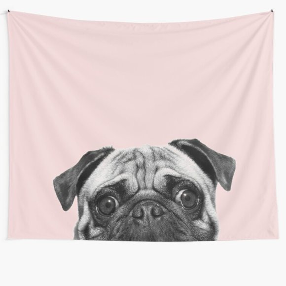 Redbubble Other - Blush pink Pug pop Tapestry